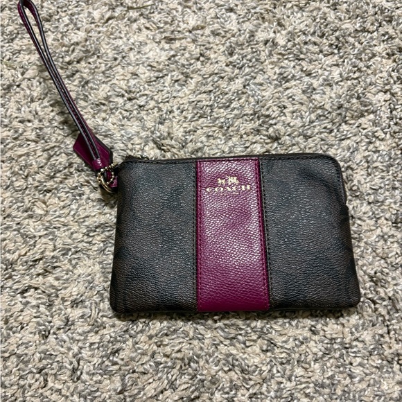 Coach Black and Purple Wristlet - Picture 1 of 3
